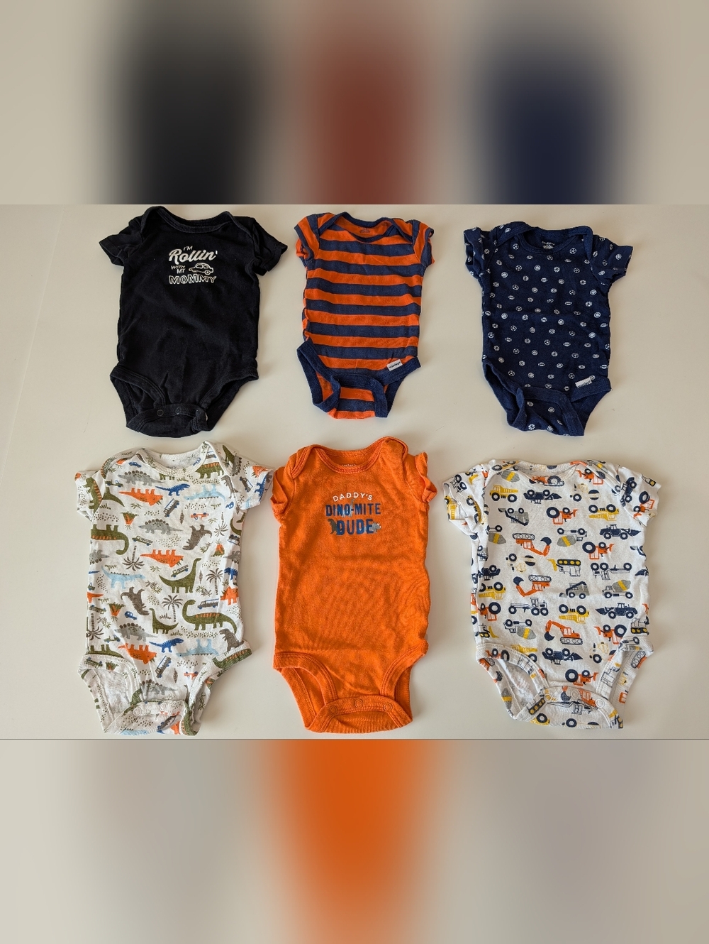 0-3moths Baby Boys One-Piece Bodysuit Set Of 6